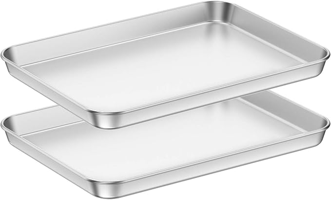 Baking Sheets 2 Pieces, Bastwe Cookie Sheets Set Stainless Steel Baking Pans by BASTWE
