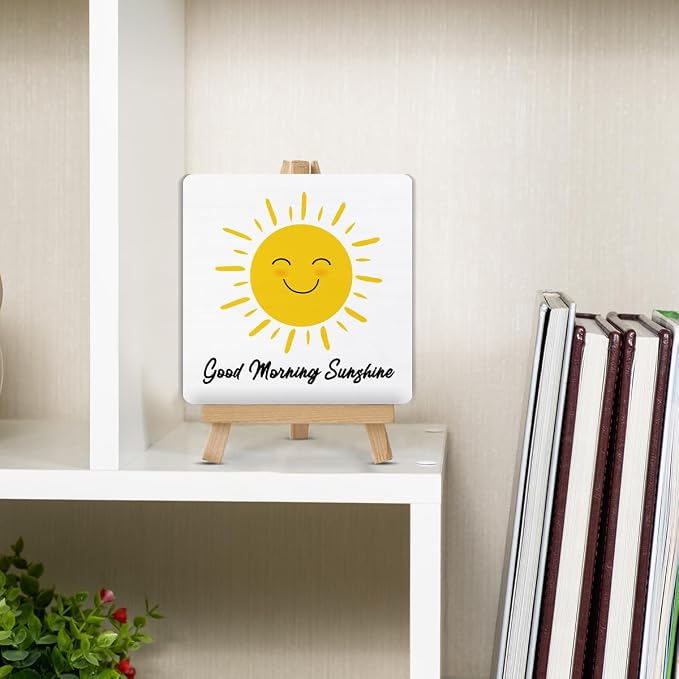 Coffee Bar Decor, Good Morning Sunshine Wood Sign - Image 5