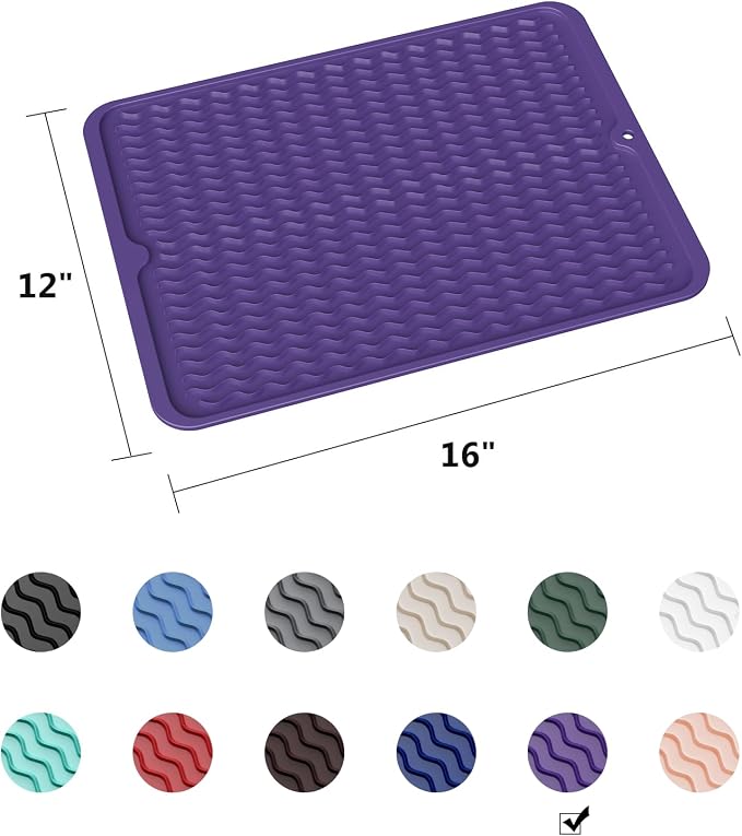 ZLR Silicone Dish Drying Mat & Heat Resistant Trivet - Image 6