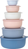 COOK WITH COLOR Prep Bowls with Lids- Wide and Deep Nesting Plastic Small by CookwithColor