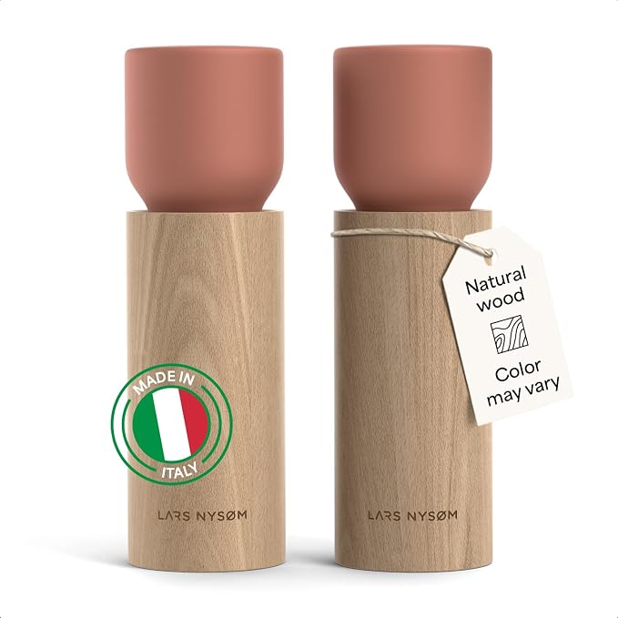 LARS NYSØM Wooden Salt and Pepper Grinder Set Manual by LN