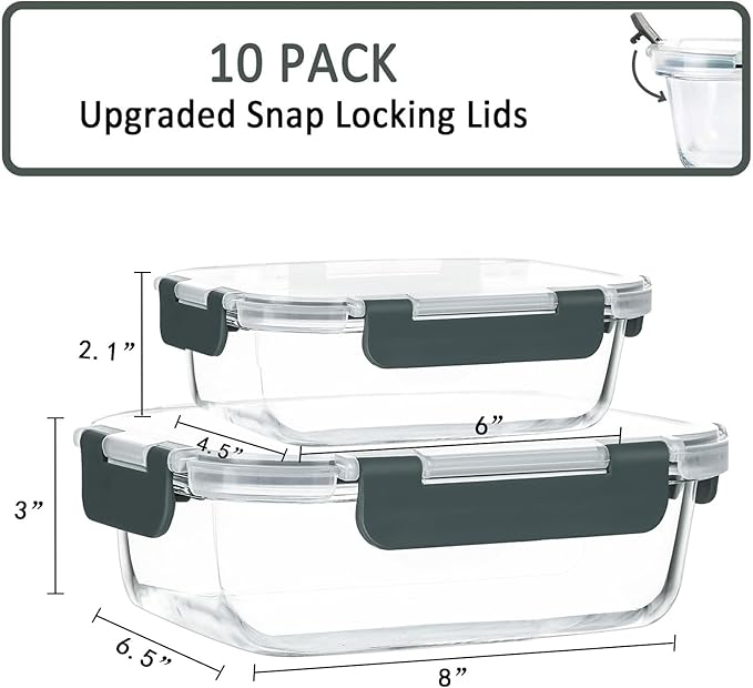 Glass Meal Prep Containers - Image 2