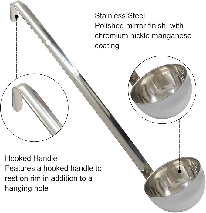 3 Oz Stainless Steel Ladle, Portioning and Serving Soup and Stew in Restaurants - Image 3