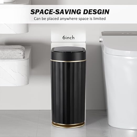 ELPHECO Black Bathroom Trash Can - Image 5