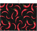 Chili Pepper Dish Drying Mat Red Hot Chili Pepper Black Drying Rack Pad by Unknown