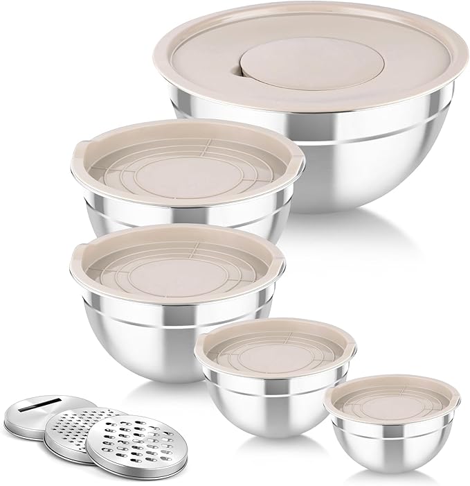 TeamFar Mixing Bowls with Airtight Lids, by TeamFar