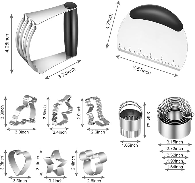 Stainless Steel Cookie Cutters, Pastry Cutter, Dough Cutter & Biscuit Cutter Set - Image 7