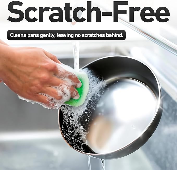 Casanero 6 Pack Silicone Dish Sponges, Heavy Duty Non Scratch Sponges - Image 3