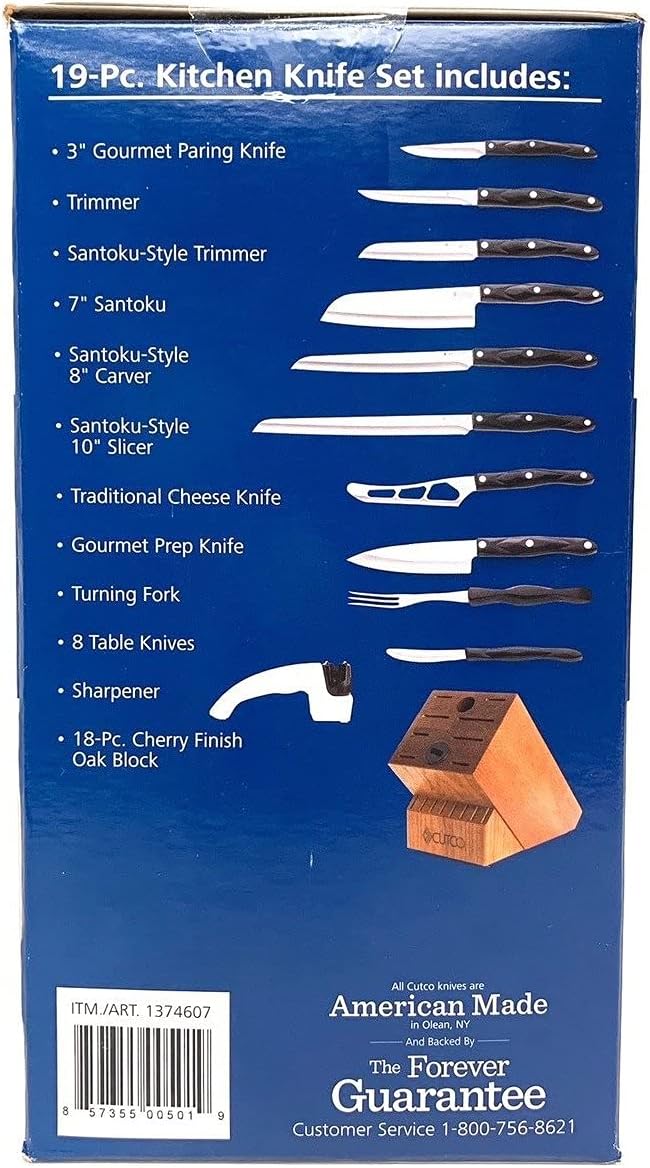 Cutco 19 Pc Kitchen Knife Set Cherry Wood Stand - Image 5