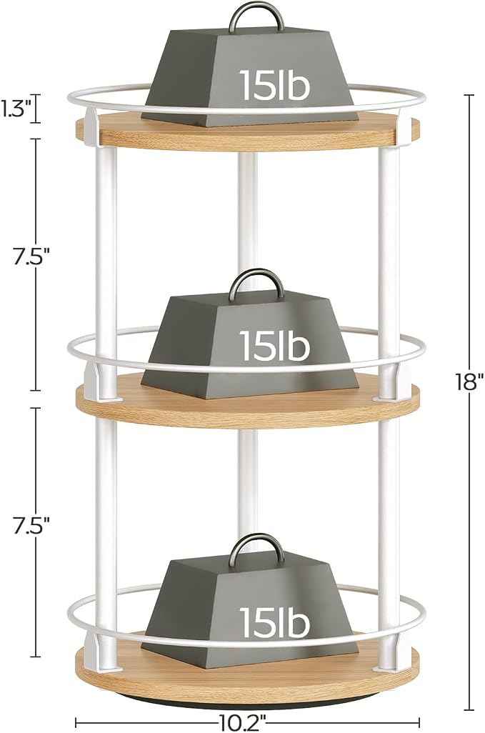 YATINEY 3-Tier Lazy Susan Organizer, Rotating Spice Rack, Spinning Organizer - Image 9