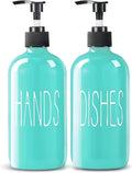 COHOSEGE Glass Soap Dispenser Set 2 Pack, 16 Oz Dish Soap Dispenser by COHOSEGE
