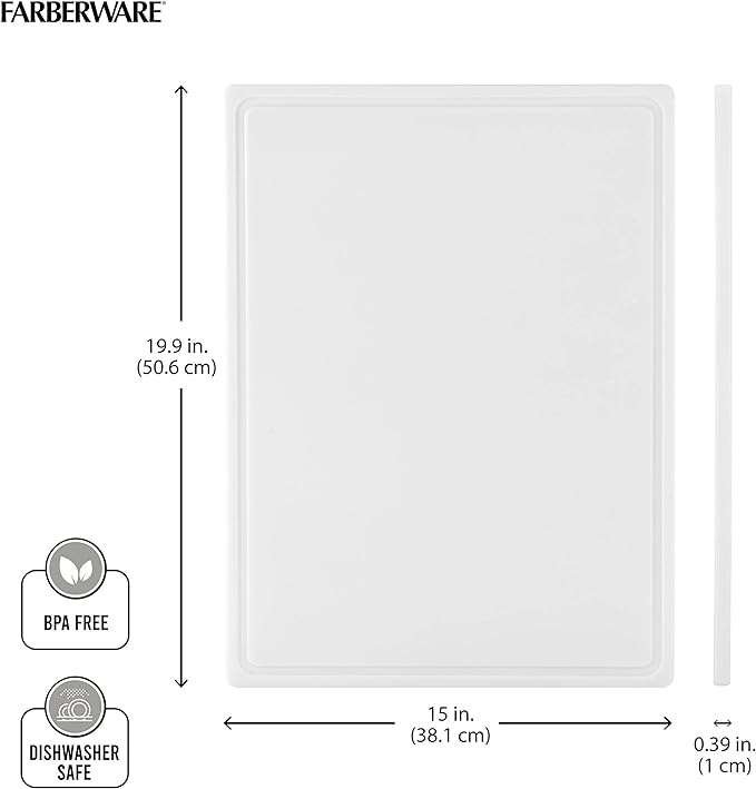 FARBERWARE Extra-Large Plastic Cutting Board, 15x20 Inch Dishwasher-Safe - Image 4