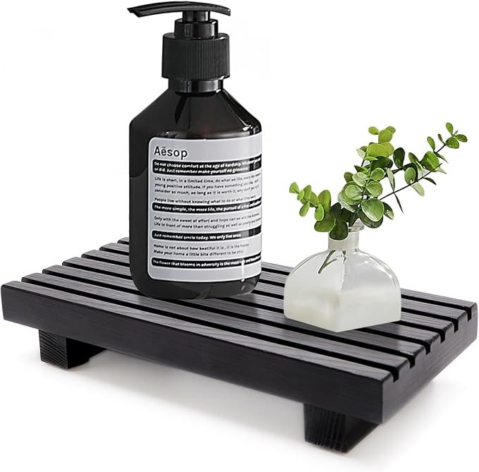 Renawe Small Black Bathroom Decor Tray by Renawe