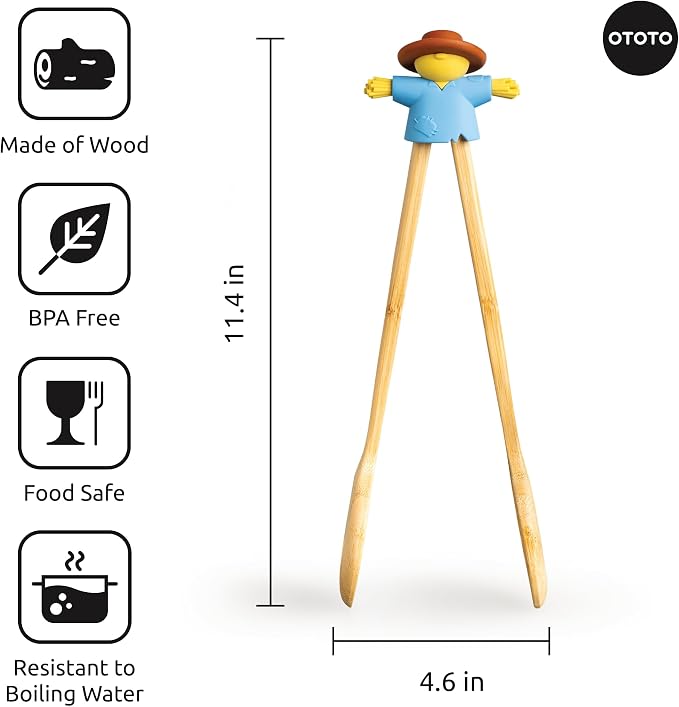 NEW - OTOTO Sal Scarecrow Salad Tongs - Wooden Tongs Set, Food Safe Toaster - Image 5