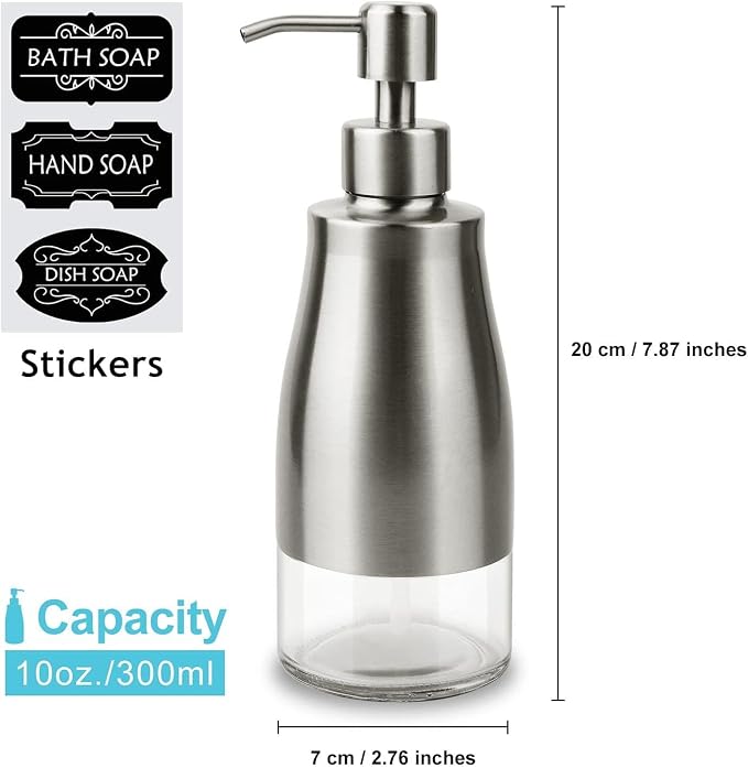 AUMIO Soap Dispenser with Non-Slip Silicone Pad, 2 Pack Kitchen Dish Refillable - Image 4
