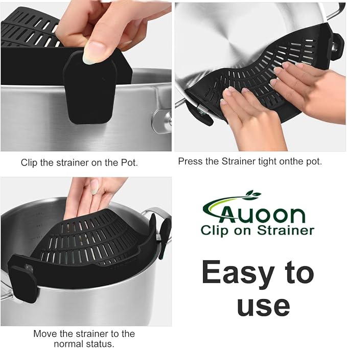Large AUOON Clip on Strainer for All Pots and Pans - Image 4