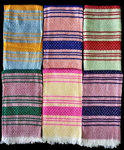 Jacq & Jürgen – Set of 6 Multicolor Cotton Cloth Napkins – 22"x18"