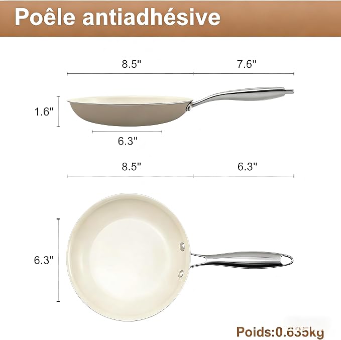 9.25 Inch Ceramic Nonstick Frying Pan Skillet - Image 2