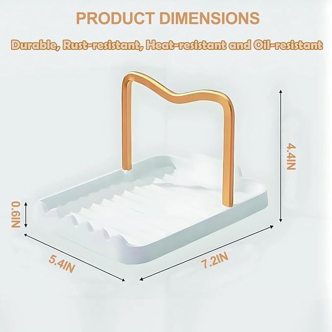 Spoon Rest with Lid Holder, Stainless Steel Lid Holder While Cooking & - Image 4
