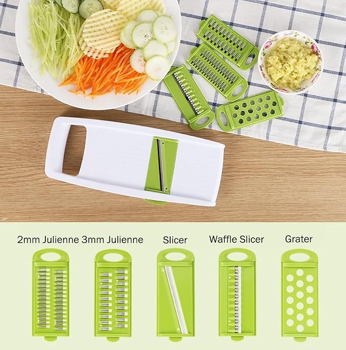 NACOLUS 5 in 1 Mandoline Slicer Vegetable Slicer Mandolin Multi Blade Potato - Image 7