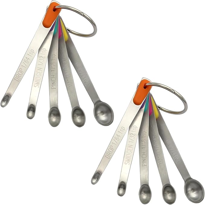 2Pack Mini Measuring Spoons Set, Tiny Stainless Steel Measure Teaspoons by BERYLER