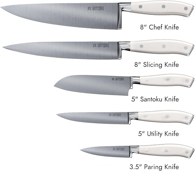 Yatoshi Knives Yatoshi Magnetic Kitchen Knife Block Set 6 Pcs White - Image 2