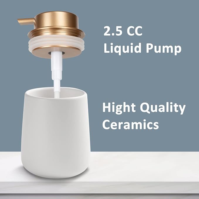 Soap Dispenser Ceramic with Easy-to-Press Pump Hand Lotion Liquid Dispenser - Image 5