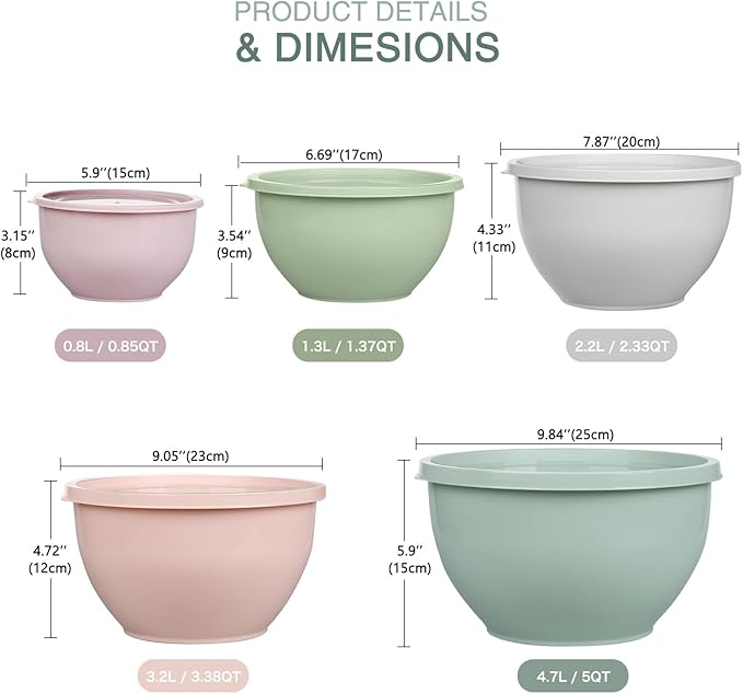 Greentainer Plastic Mixing Bowls - Image 2
