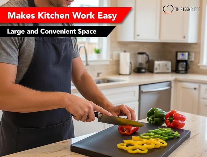 Large Poly Cutting Board, 18x12 Inch Black, 3/4" Thick, BPA Free and Dishwasher - Image 2