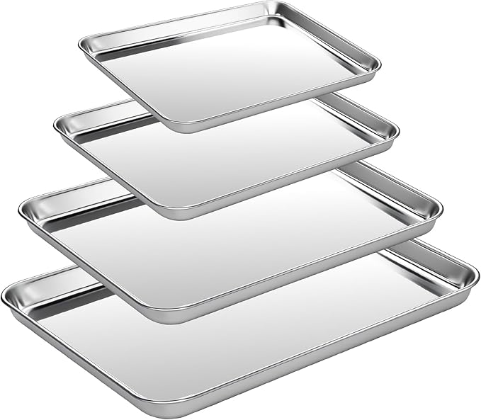CEKEE Baking Sheet Set of 4, Stainless Steel Cookie Sheets - Image 7