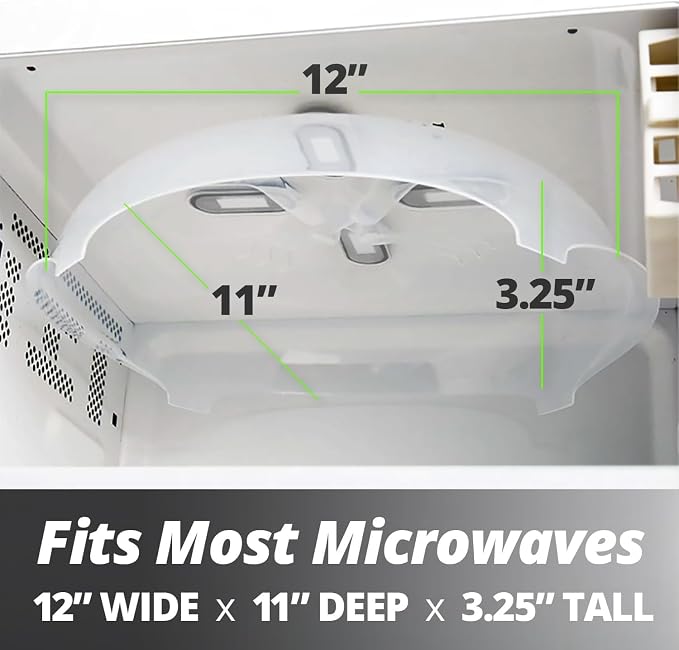 HOVER COVER Magnetic Splatter Cover, 12-Inch Clear BPA-Free Food Lid, Vented - Image 2