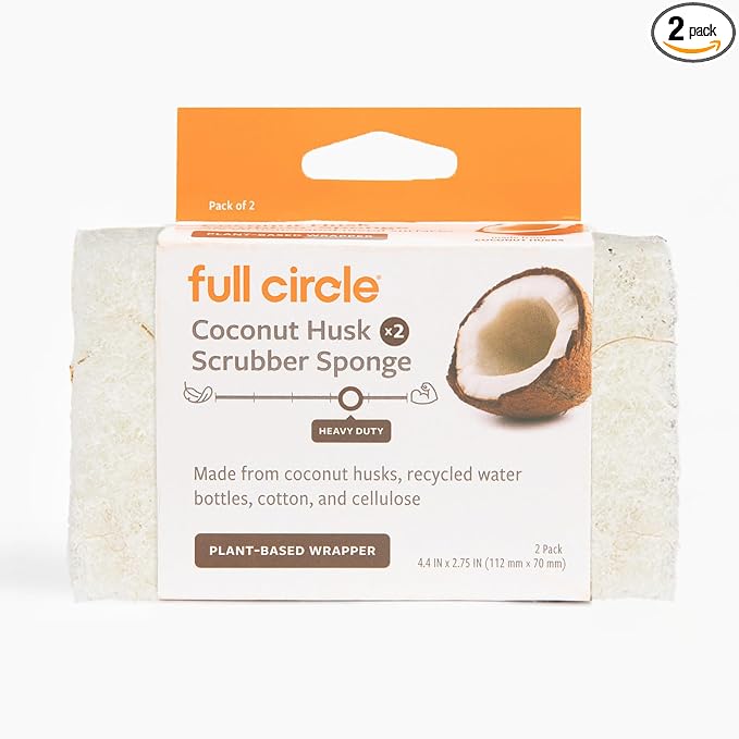 Full Circle Coconut Scrubber Sponges, Plant-Based Sponges Made by FULLCIRCLE