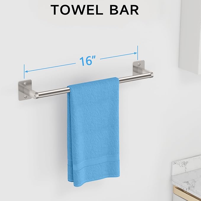 KLJKPA Brushed Nickel Bathroom Accessories Set, 4 Pieces Bathroom Hardware Set - Image 2