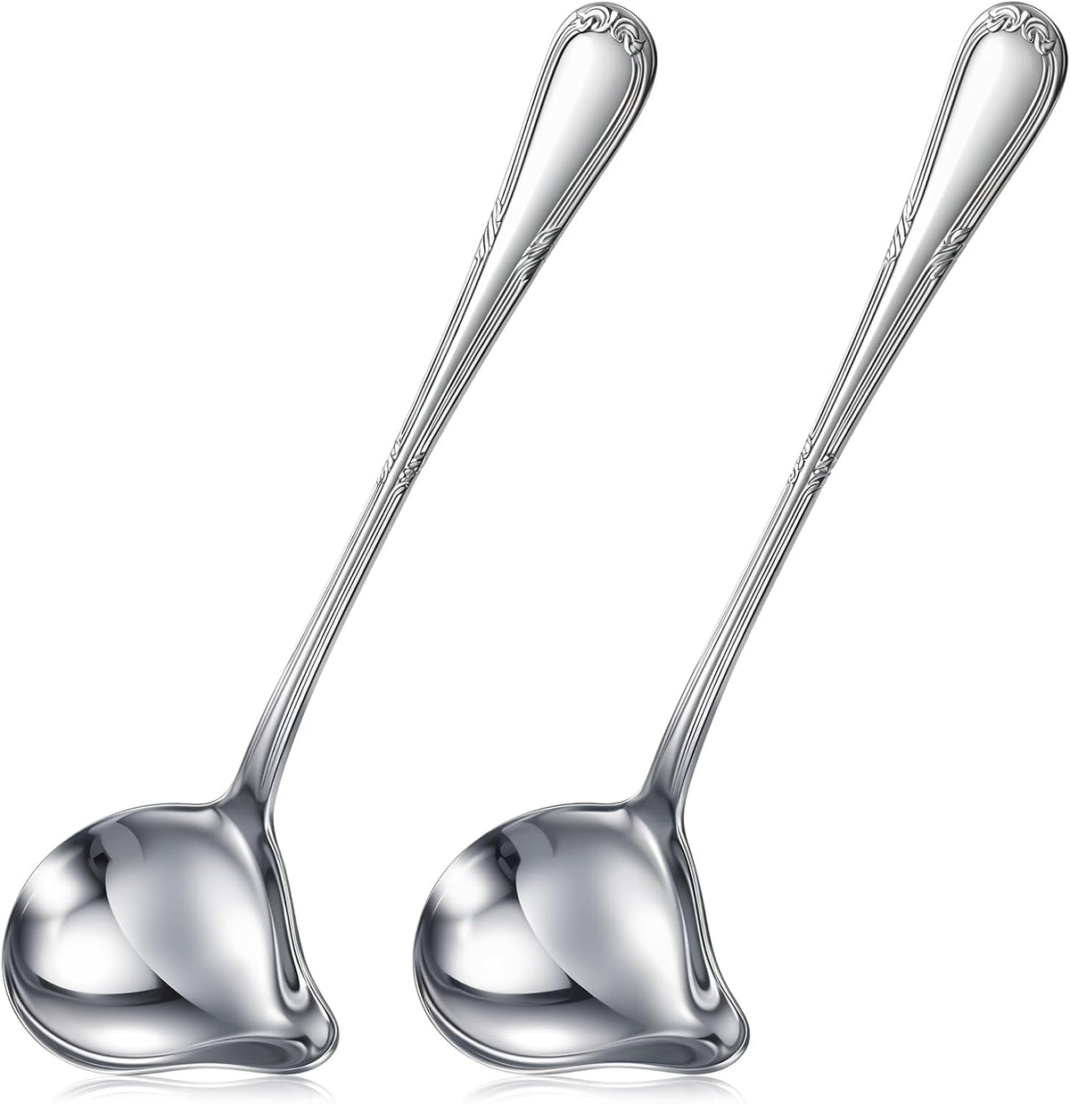 2 Pcs Small Ladle with Pour Spout, Stainless Steel Gravy Ladle