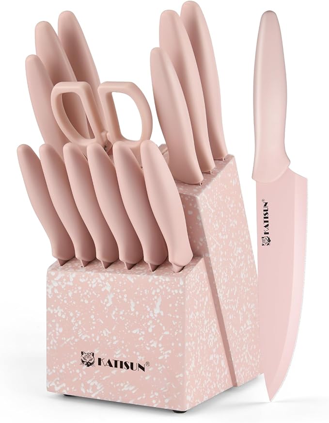 Knife Set, 15 Pieces Knives Sets by KATISUN