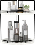 Dorhors 2-Tier Rustic White Corner Bathroom Shelf by Dorhors