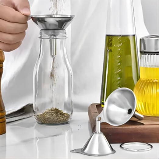 Funnels for Kitchen Bottle Filling, Lmoszuak Mini Stainless Steel Funnels - Image 4