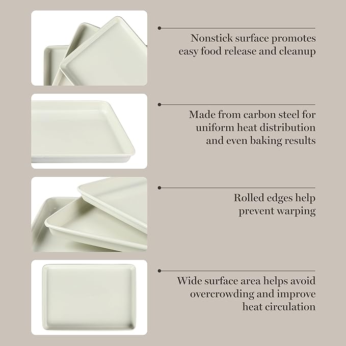 Martha Stewart Gallen 3-Piece Cookie Sheet Set – 13", Ceramic Nonstick - Image 4