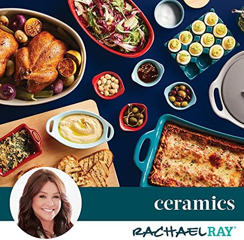 Rachael Ray Ceramic Casserole Baker Set, 3-Piece, Red