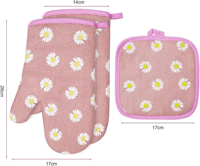 AUAUY Oven Mitts and Potholders, BBQ Gloves Heat Resistant, 1 Pair Oven Mitts - Image 7