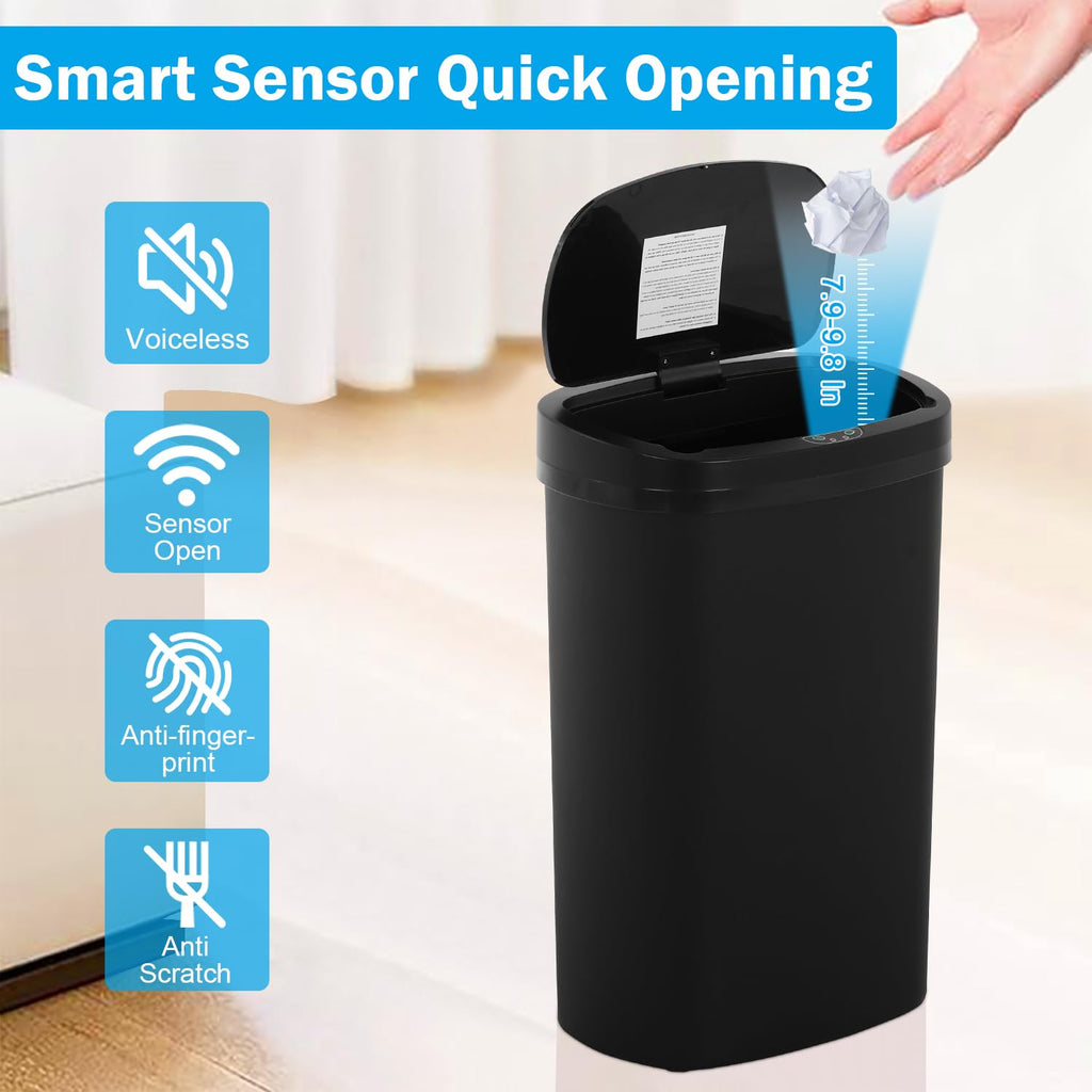13 Gallons Trash Can with Lid Motion Sensor Garbage Can,Kitchen Trash