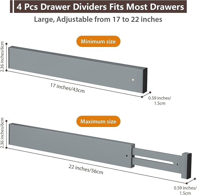 4 PCS Drawer Divider, Expandable Separators - Image 2