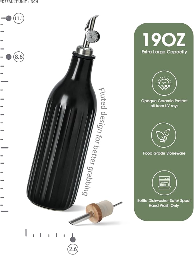 FE FUN ELEMENTS Olive Oil Dispenser Bottle, 19 oz Oil Dispenser - Image 2