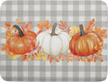 Fall Dish Drying Mat for Kitchen Counter Autumn Orange White Pumpkins Festival by Unknown
