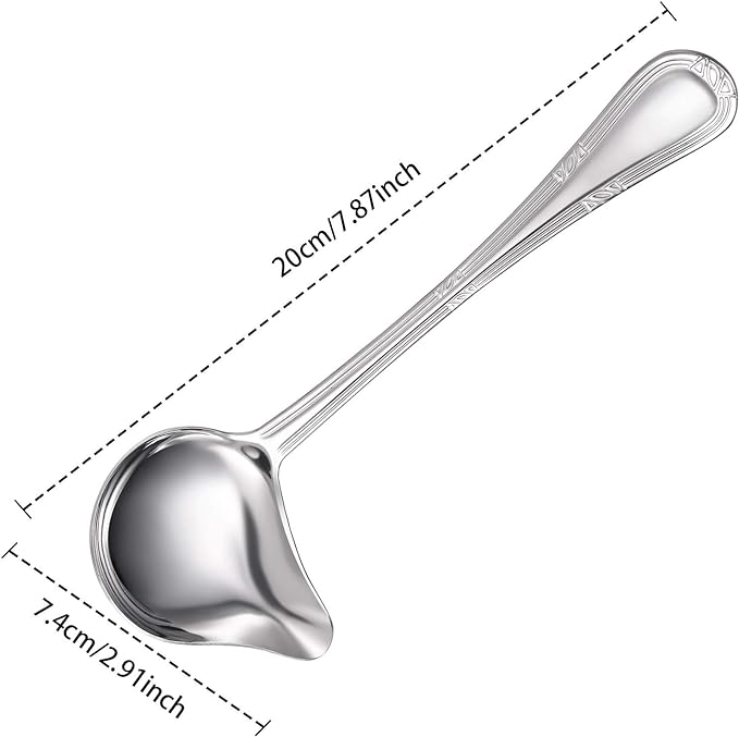 Patelai 2 Pieces Small Ladle Gravy Ladle Drizzle Spoon 1 Ounce Stainless Steel - Image 2