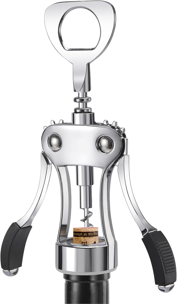 KORCCI Wine Opener, Heavy-Duty Zinc Alloy Wing Corkscrew, Premium Beer Bottle by KORCCI