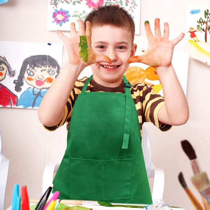 SINLAND Kids Apron with Pocket 2 Pack Children Chef Apron - Image 3
