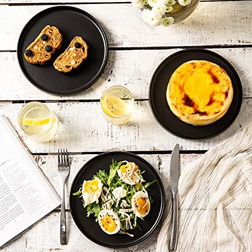 AmorArc Ceramic Plates Set of 6, Matte Glaze 8.0 Inch Dishes Set for