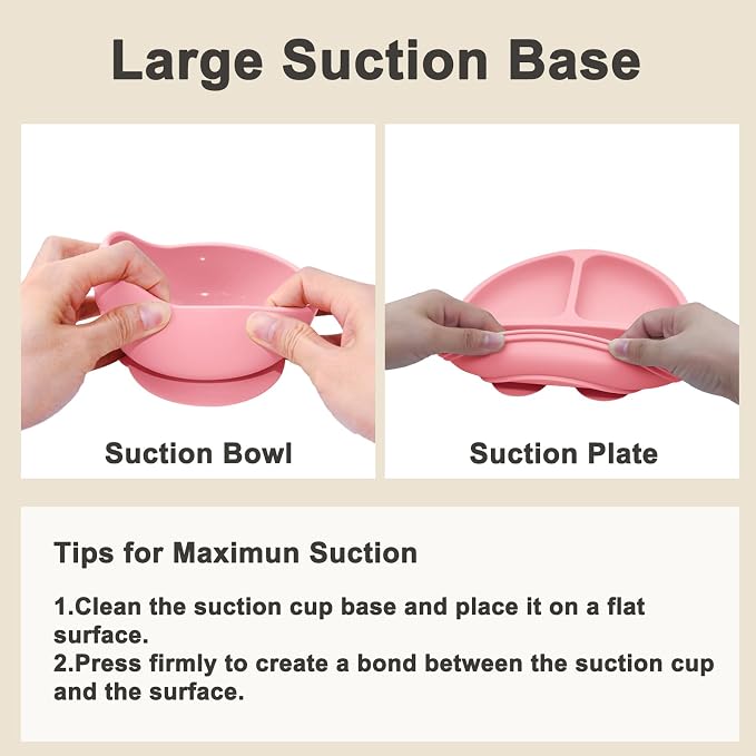 Silicone Baby Feeding Set | Baby Led Weaning Supplies Includes Suction Bowls - Image 4
