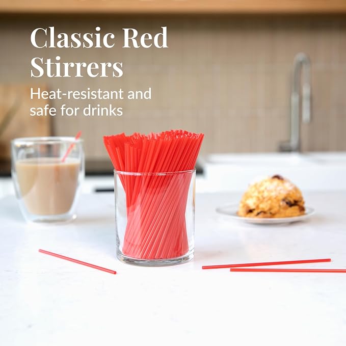 Prestee 2000 Count Red Coffee Stirrers - Image 4